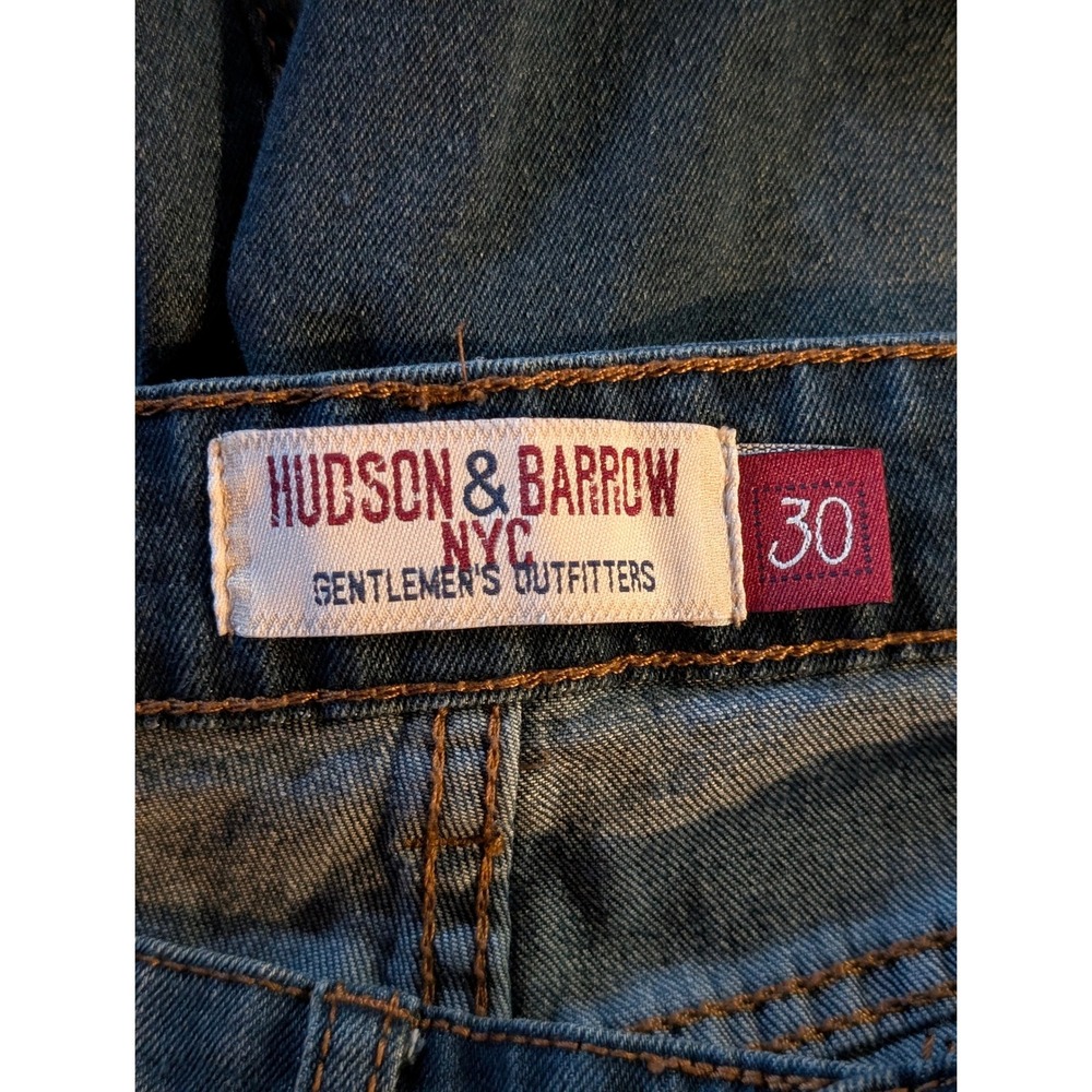 Hudson & Barrow NYC Mens Slim Stretch Denim Jean Shorts Size 30 Blue Cuffed - Picture 6 of 6